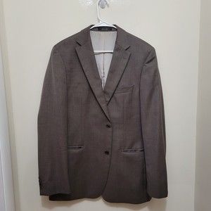 Hugo Boss Brown Tweed 2 Button Suit Jacket Blazer Size 42L